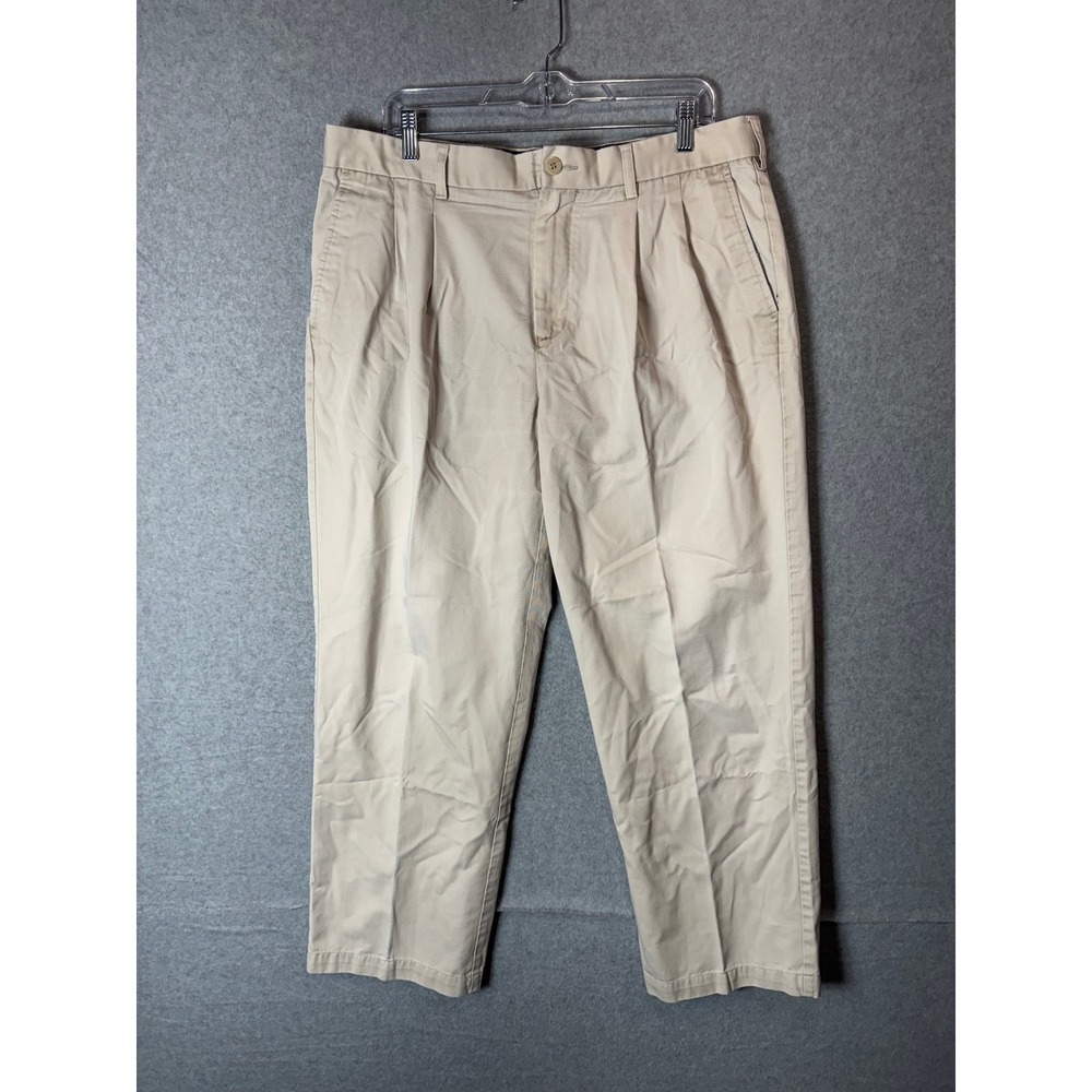 Croft & Barrow Chino Pants Men's 36 X 30 Beige Slash Pocket Straight Leg Zip Fly